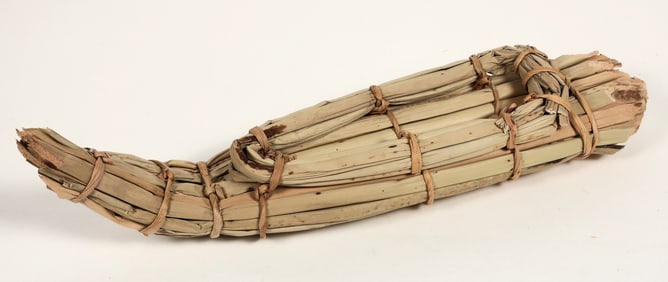 Paiute Tule Grass Boat Signed by Mike Williams c.1917 [200503]