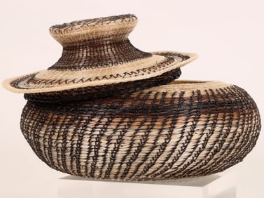 Horsehair Basket with Lid, Schurz NV [182103]