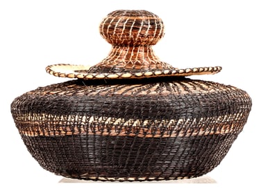Horsehair Basket with Lid, Schurz NV [182104]