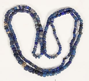Chickasaw Site Mississippi Blue Bead Necklace Pre-Columbian [200501]
