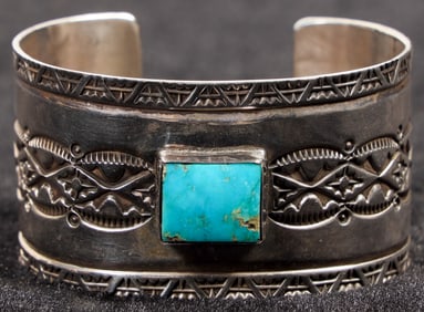 Navajo, Wide Sterling Silver Bracelet [202145]