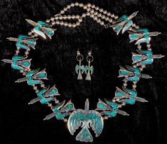 Peyote Bird Turquoise Squash Blossom [202784]