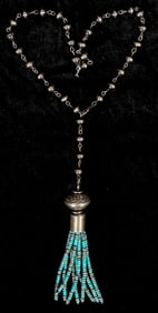 Navajo Made Lariat Style Turquoise Necklace [202780]