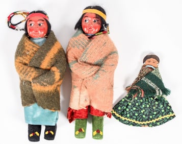 c1940 Native American Dolls (3) [202610]