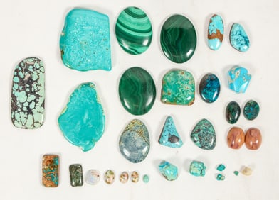 Semi Precious Cabochons-Opal, Malachite, Turquoise.... (24+) [205070]