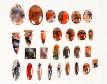 Moss Agates Polished Cabochons (28) [205068]
