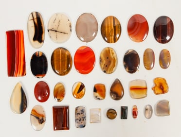 Agate and Tiger's Eye Polished Cabochons (31) [205059]