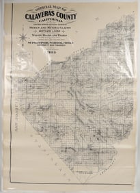 Calaveras County Map, Mines and Shaded Relief, 1904 [204318]