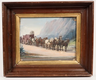 Ore Wagons at Lundy, Cal. Gouache Painting, c1880 [192449]