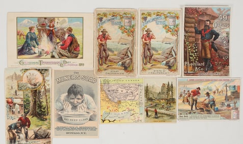 California Gold Country Mining Themed Trade Cards (8) [205142]