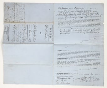 Aurora, Nevada Territory 1861 Mining Deed to Governor Nye, RM Howland Signature [202462]