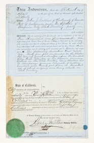 1860 Chollar Mine Deed, Virginia City, Nevada [204929]