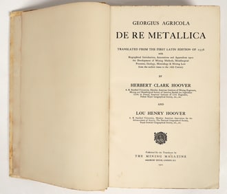 De Re Metallica (On the Nature of Metals) 1912 Hoover Translation of 1556 Agricola Work [202389]