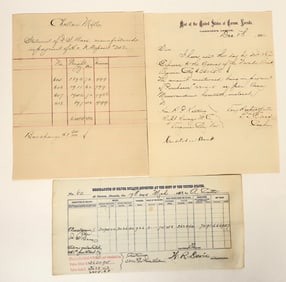 Carson City Mint Document Trio (Comstock Mine Deposits) [202693]