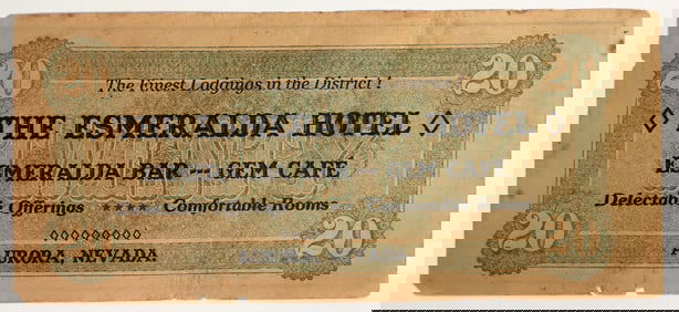 Esmeralda Hotel, Aurora, Nevada Advertising Currency Note [204775]