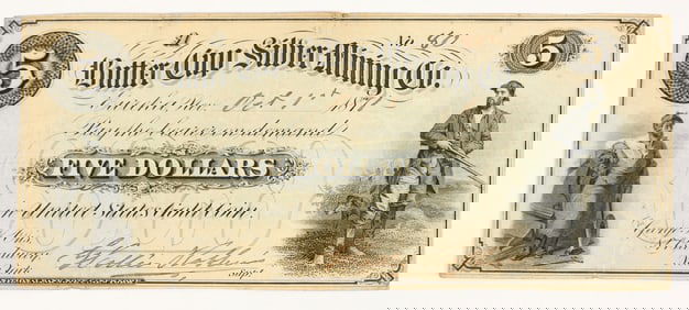 Butter Cup Silver Mining Co., Eureka, Nevada, $5 Note, 1871 [204922]