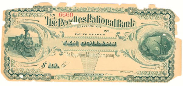Keystone Mining Company Scrip, Needles National Bank [205025]