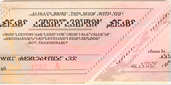 Ludwig Mercantile Co. Scrip Booklet, 1910s, Nevada [205034]