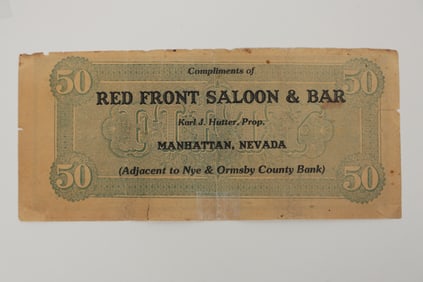 Red Front Saloon & Bar, Manhattan, Nevada Advertising Note [202746]