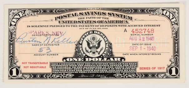 Postal Savings System $1 Note, Sparks, Nevada [204379]
