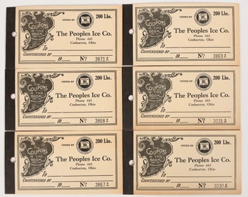 People Ice Company Scrip Coupon Books (6) [204974]