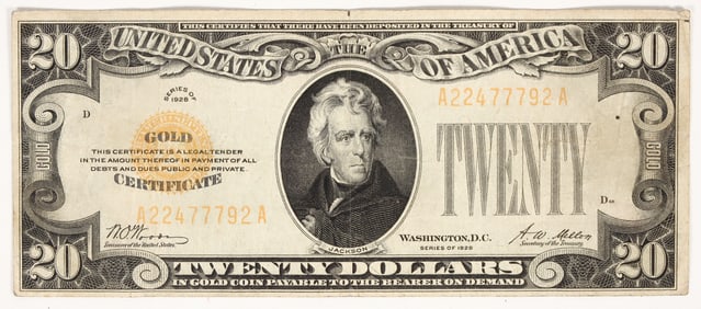 Series of 1928 $20 Gold Certificate [202655]