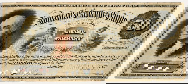 American Exchange in Europe Share Warrant, 1880s [204609]