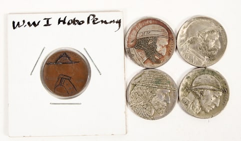 Hobo Nickels (4) & Hobo Penny [204097]