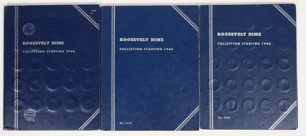 Roosevelt Dimes Whitman Albums (3) [203803]