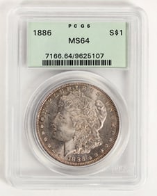 Morgan Dollar 1886: MS 64 [204840]