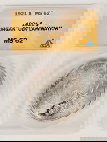 Morgan Dollar 1921 with Lamination: MS 62 [204744]