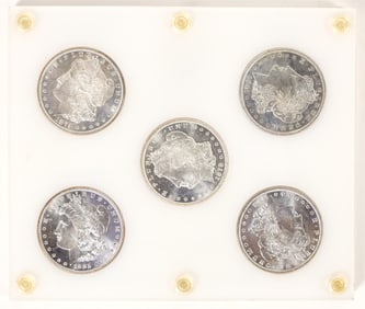 Silver Dollars From 5 U. S. Mints from Harvey's Wagon Wheel [202499]