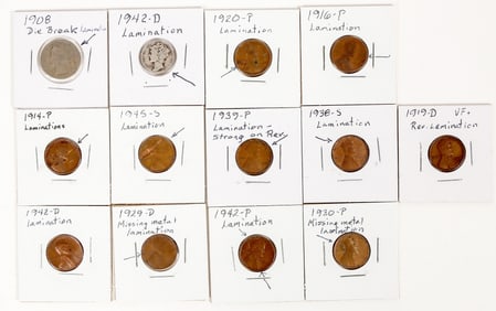 U.S. Error Coins: Laminations (13) [202421]