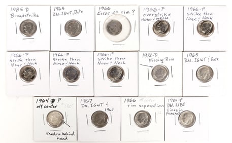 U.S. Error Roosevelt Dimes (14) [202431]
