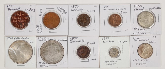 Scandinavian & Netherlands Coins (10) [205189]