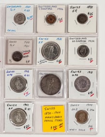 Swiss Coins, 1872-1944, 11pcs [190688]