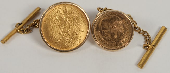 Foreign Gold Coin Lapel Pins (2) [205177]