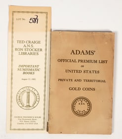 Adams' Official Premium List of U. S. Private & Territorial Gold Coins [203632]