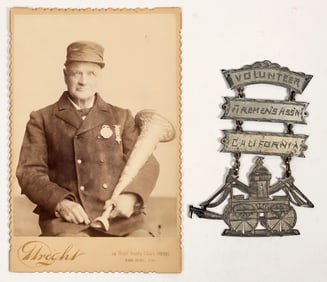 San Jose Fireman's Badge & Photo 1879 [204210]
