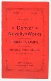 Original 1890 Denver Novelty Works Catalog for Token Makers/Badges (Lesher Dollars?) [200927]