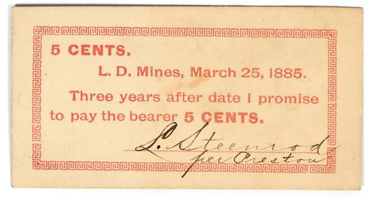 LD Mines Cardboard Token, 1885 [203587]