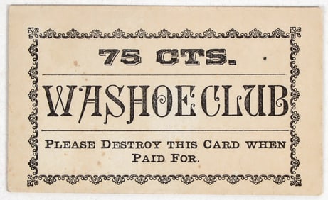 Washoe Club Paper Token [204376]