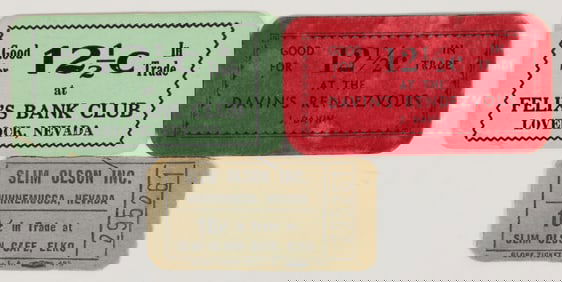 Nevada Paper Good For Tokens (3 Different) [205036]