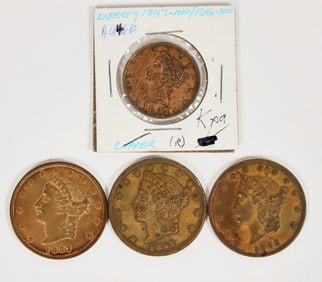 Brass Counters with Liberty/Flag designs, 4pcs [191977]