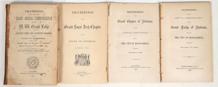 Confederate States Imprints of Free Masons Booklets (Alabama, Georgia, Mississippi) [200700]