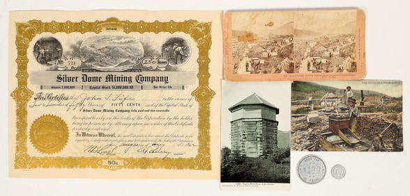 Alaska Ephemera: Tokens, Stock, Stereoview, Postcards [204998]
