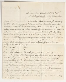 1865 Sacramento Letter with Mention of the Steamer Yosemite Diasaster [201357]