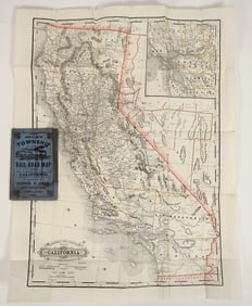 Cram's Township & Railroad Map of California 1888 [202010]