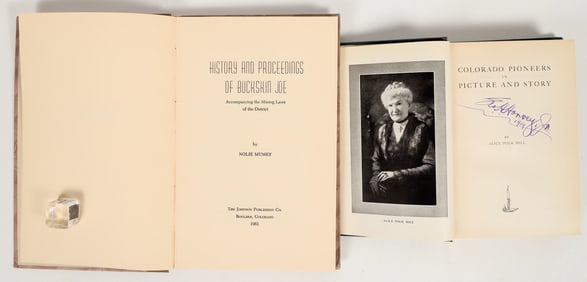 1915 Signed Pioneer Book & Buckskin Joe Case, 2 books [202132]