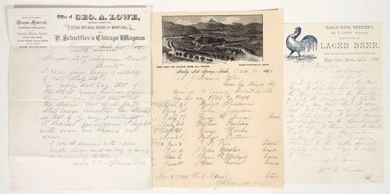 Three Different Idaho Territory Letterheads [204526]